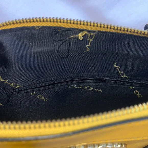 Big Buddha Yellow Satchel with Structured Design and Detachable Strap - Picture 5 of 6